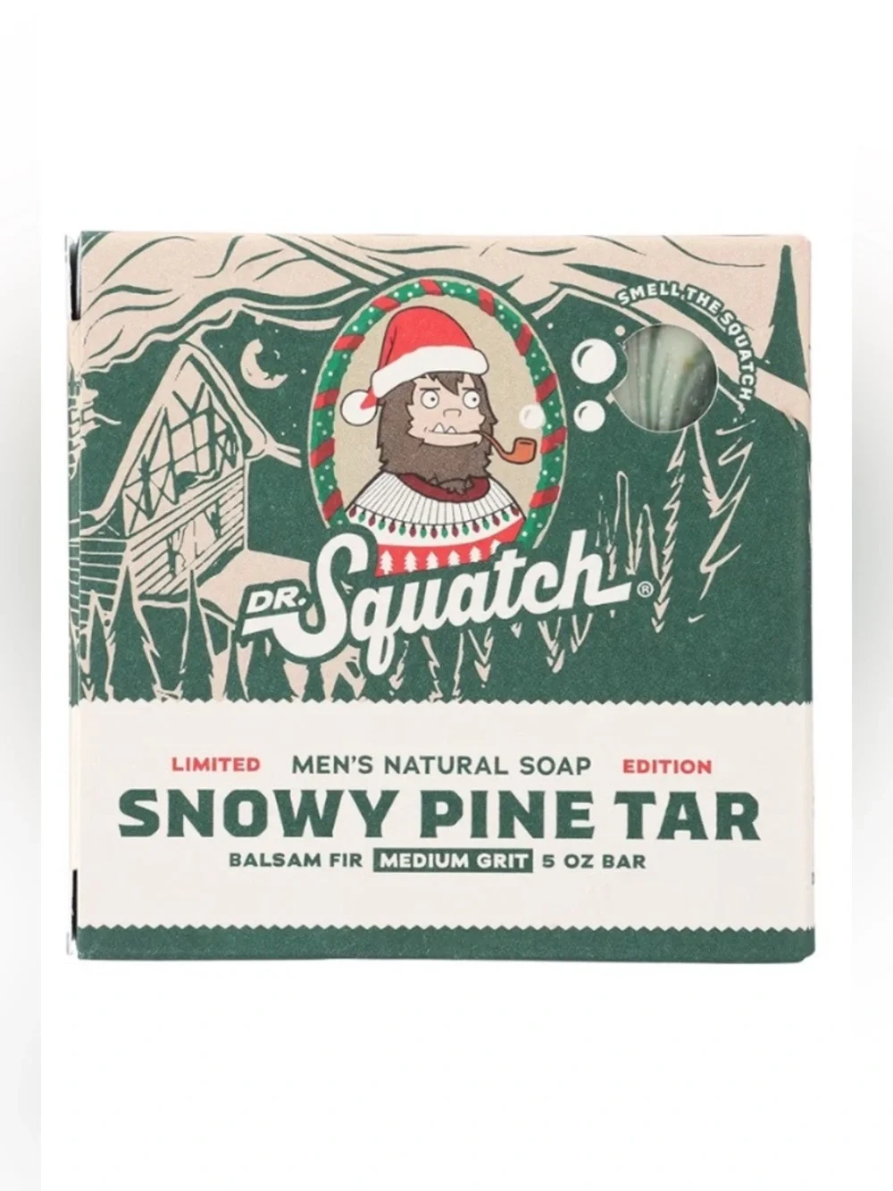 Dr. Squatch LIMITED EDITION Snowy Pine Tar Medium Grit Soap